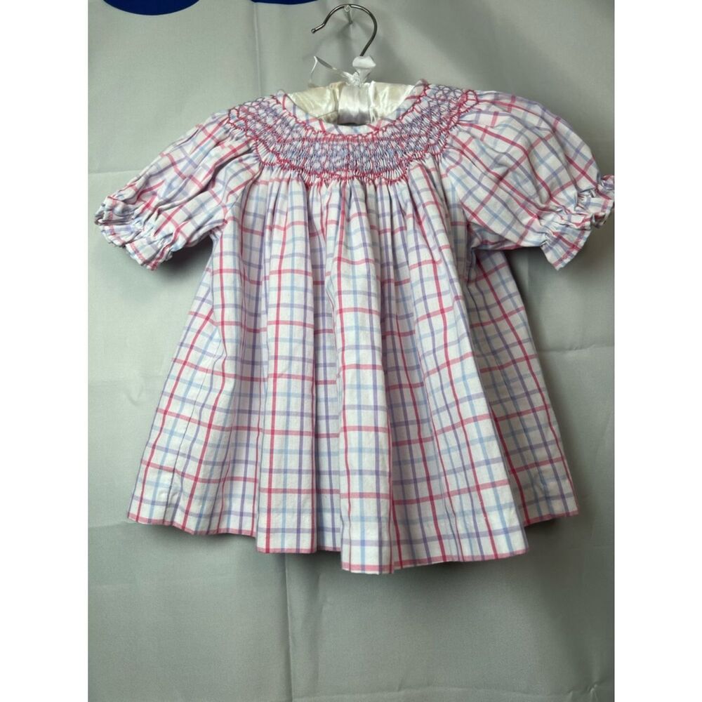 The Beaufort Bonnet Company Bettye Sue smocked windowpane top 3T - Picture 2 of 14